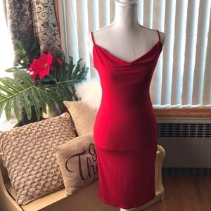 Forever 21 Red Cowl Neckline Dress